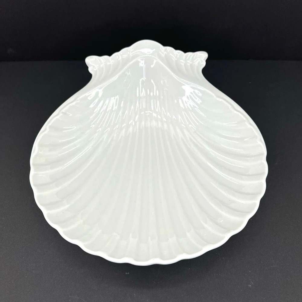 Pillivuyt France porcelain clam shell white dish plate